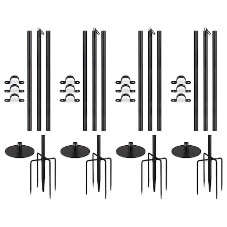 Newhouse Lighting 9 ft. 8 in. Outdoor String Light Poles for Outside Lights for Garden, Patio and Backyard Decor, 4PK NHSLP-4P
